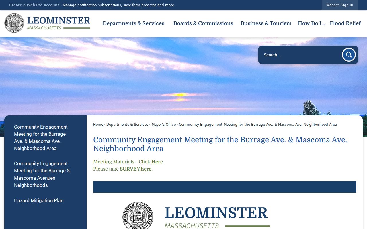 Leominster neighbors Burrage Mascoma community engagement source