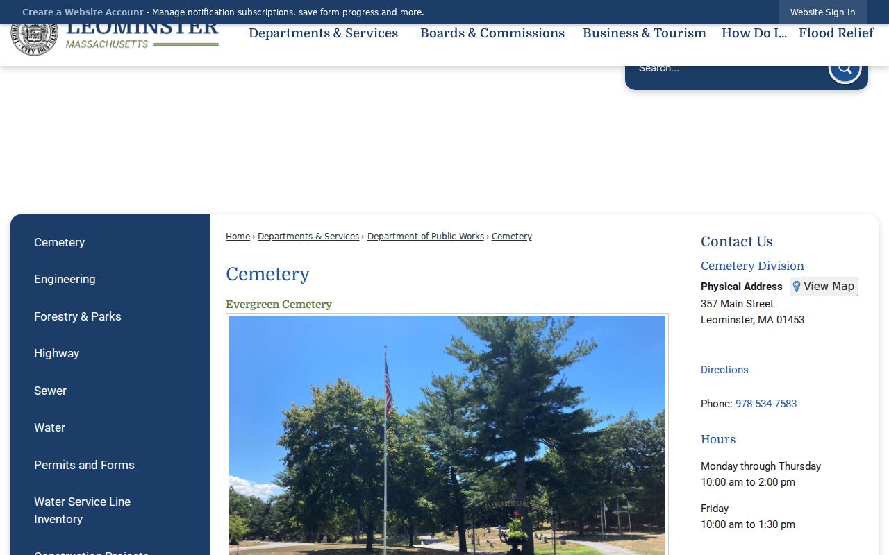 Leominster neighbors cemetery card records source